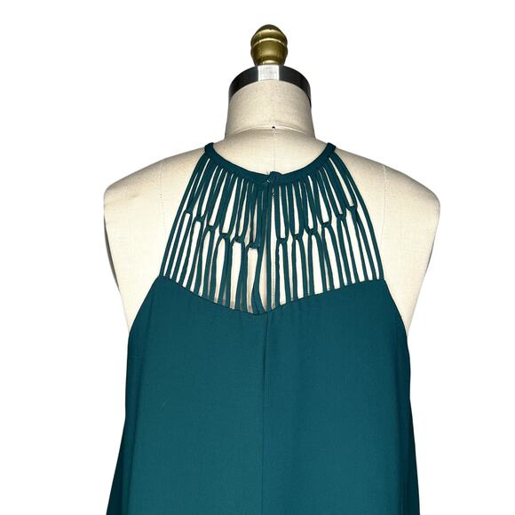 Lulus Exclusive! Tell Me Sleeveless Swing Mini Dress Forest Green size Small - Picture 7 of 11